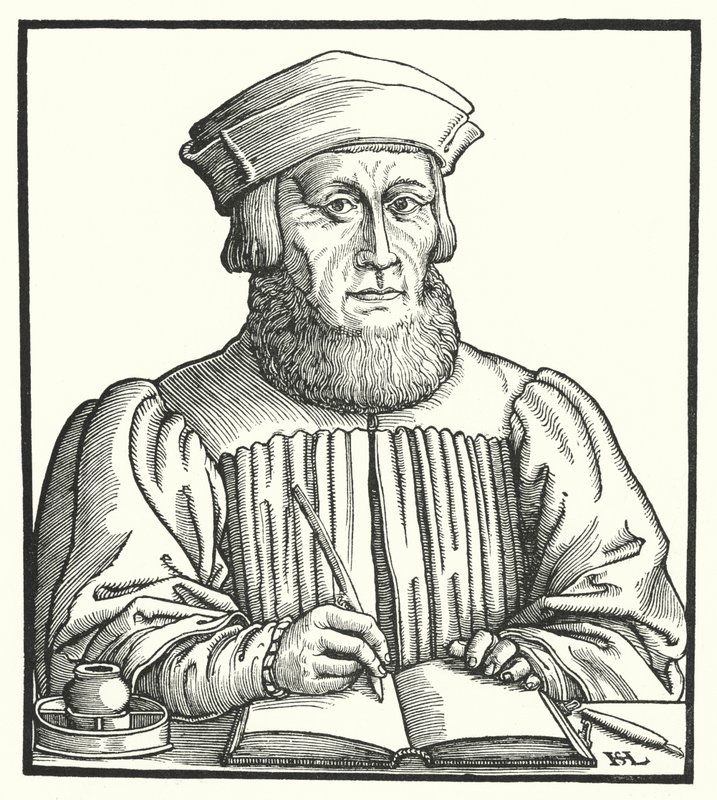 Johannes Aventinus, humanista, historiador e filólogo da Renascença da Baviera (gravura) de Hanns Sebald Lautensack