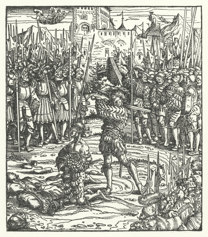 Execução dos líderes de uma revolta contra o domínio do Arquiduque Maximiliano da Áustria na Flandres de Hans (after) Burgkmair