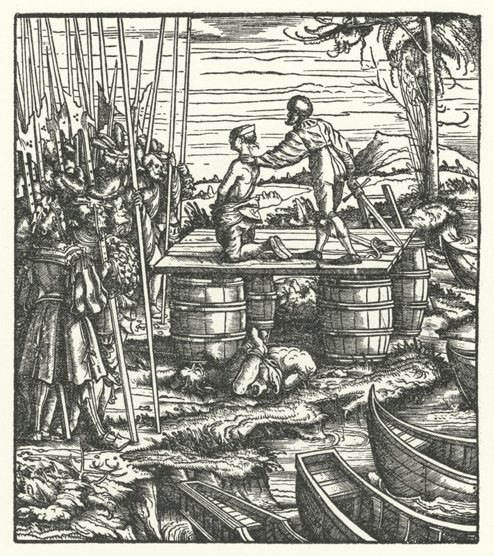 Execução dos líderes de uma revolta contra o domínio do Arquiduque Maximiliano da Áustria na Flandres de Hans (after) Burgkmair