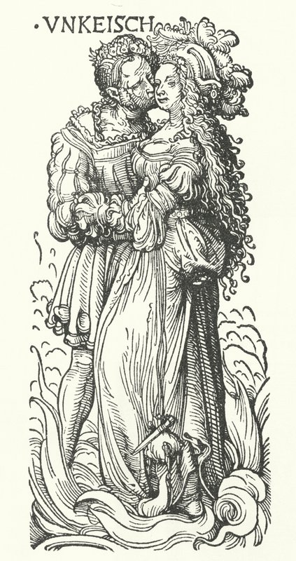 Luxúria: um dos sete pecados mortais (gravura) de Hans (after) Burgkmair