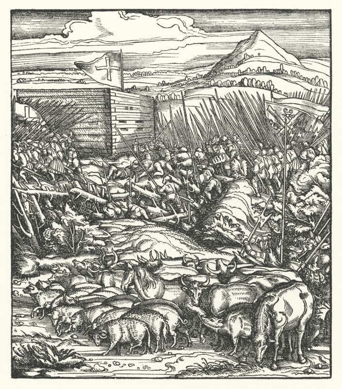 Recaptura de gado roubado Camponeses flamengos rebeldes contra o domínio do Arquiduque Maximiliano da Áustria de Hans (after) Burgkmair