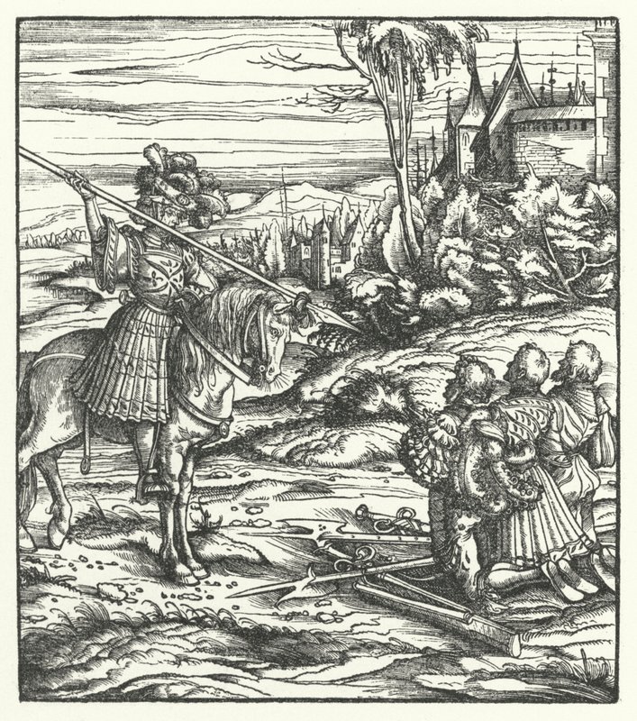 Cena da segunda revolta flamenga contra o domínio dos Habsburgos de Hans (after) Burgkmair