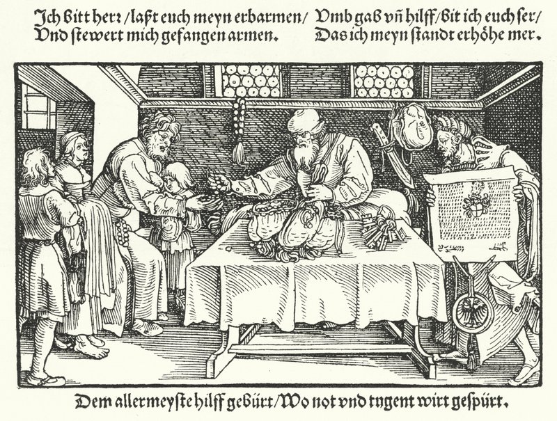O Benfeitor (gravura) de Hans (after) Burgkmair