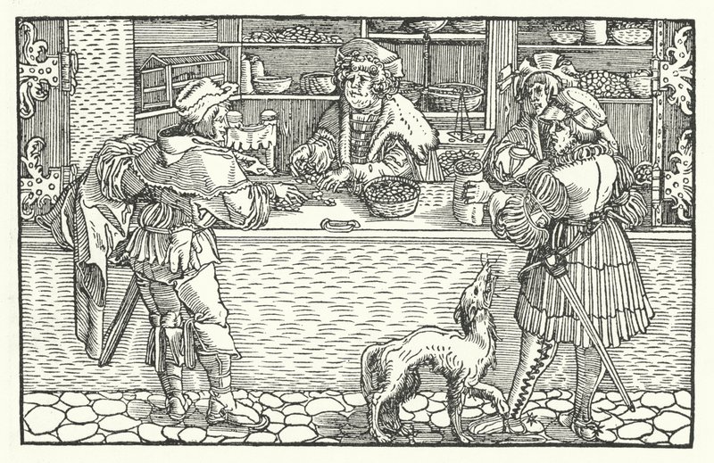 O Trocador de Dinheiro (gravação) de Hans (after) Burgkmair