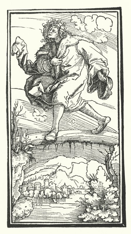 Madeira cortada de De Remediis Utriusque Fortunae (Remédios para a Feira da Fortuna e Falta) por Petrarca (gravura) de Hans (after) Burgkmair