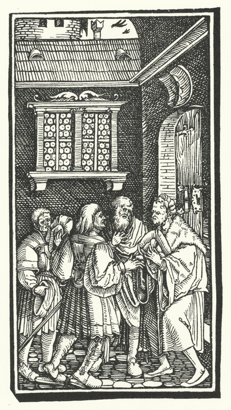 Madeira cortada de De Remediis Utriusque Fortunae (Remédios para a Feira da Fortuna e Falta) por Petrarca (gravura) de Hans (after) Burgkmair