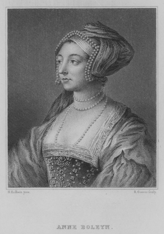 Ana Bolena (gravura) de Hans (after) Holbein the Younger