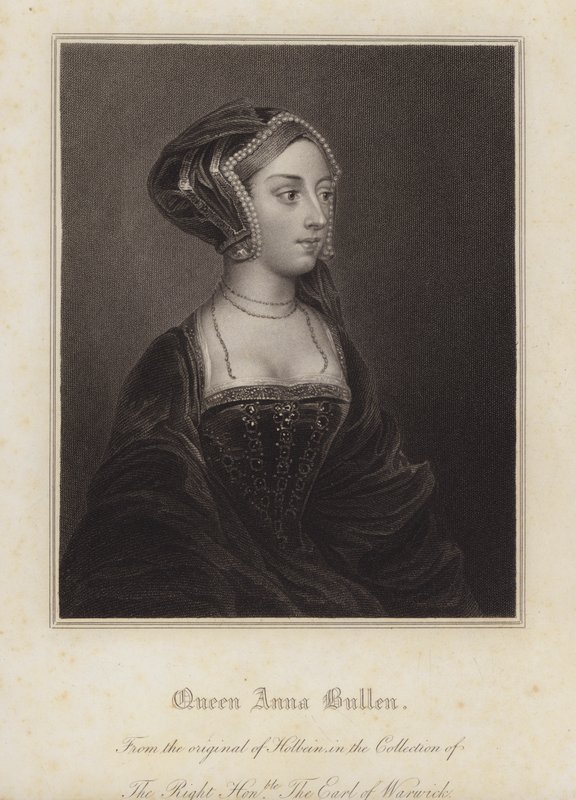 Ana Bolena, segunda esposa do rei Henrique VIII (gravura) de Hans (after) Holbein the Younger