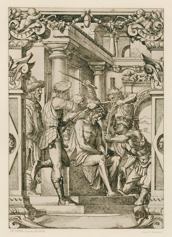 Jesus Cristo, coroado de espinhos (gravura) de Hans (after) Holbein the Younger