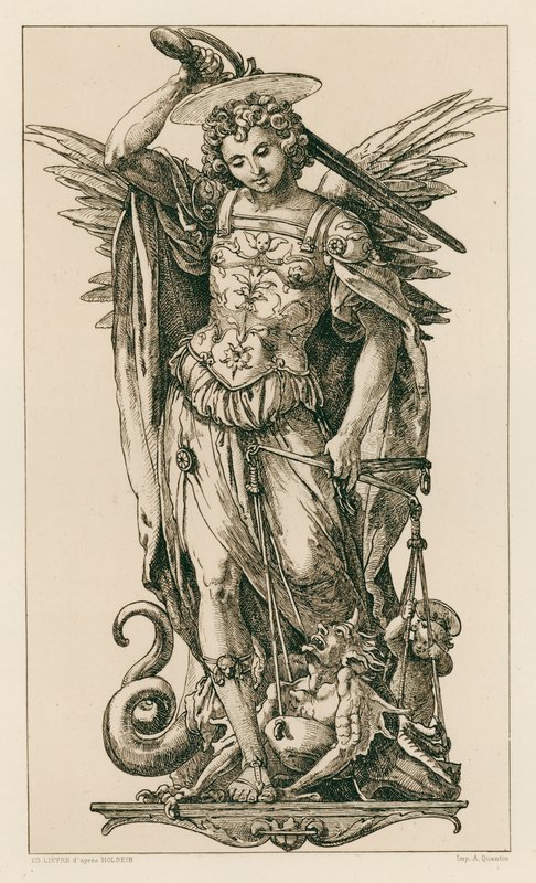 São Miguel (gravura) de Hans (after) Holbein the Younger