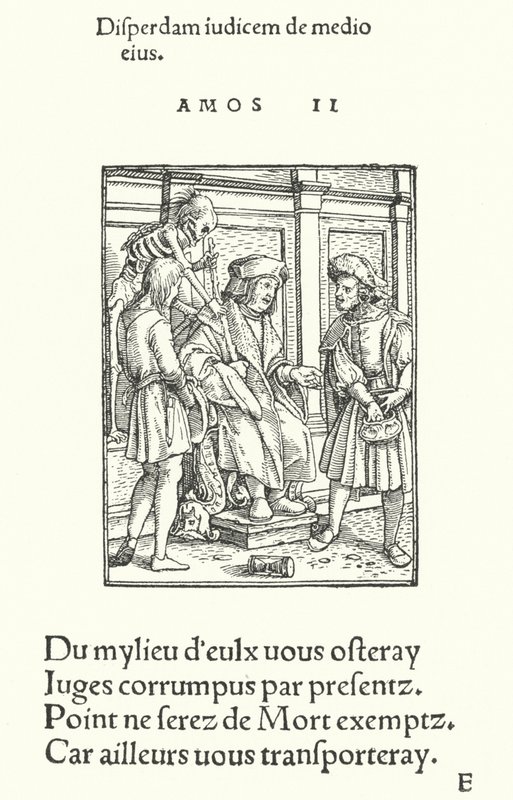 O Juiz Corrupto (gravação) de Hans (after) Holbein the Younger