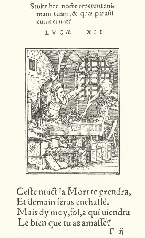 O Miser (gravura) de Hans (after) Holbein the Younger