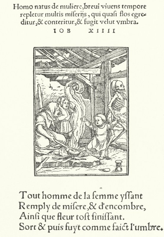 A Mãe e o Menino (gravura) de Hans (after) Holbein the Younger