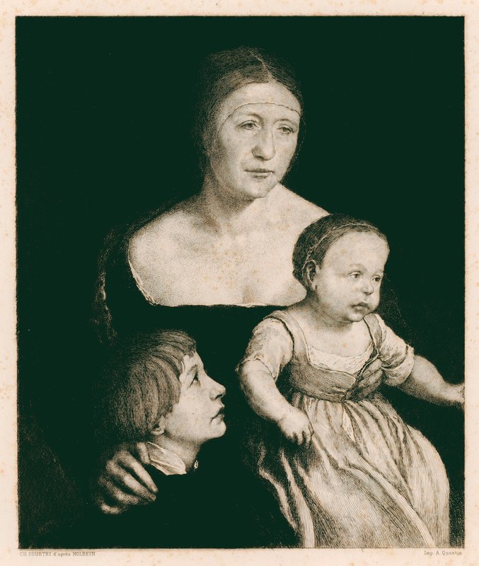 A esposa de Holbein (gravura) de Hans (after) Holbein the Younger