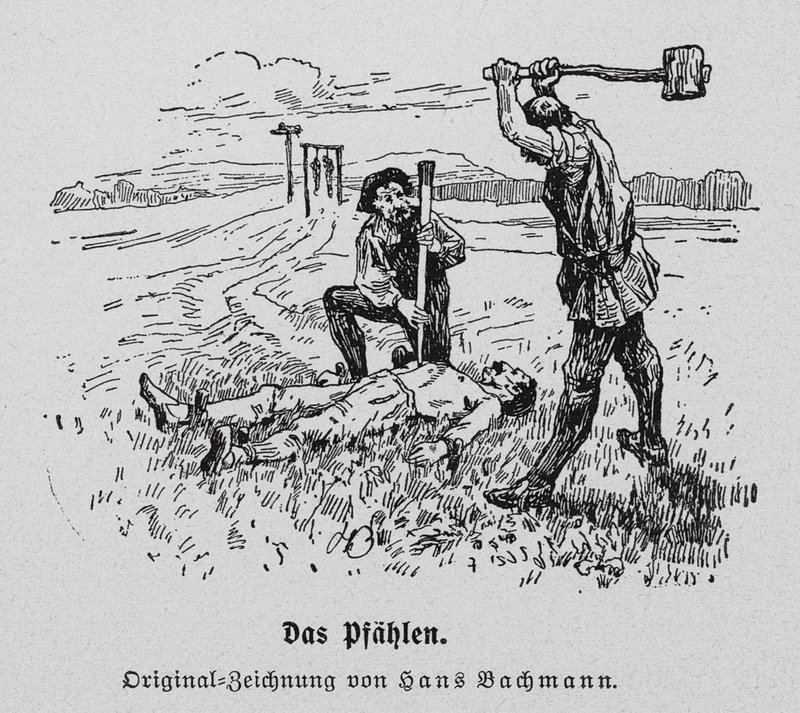 Execução por empalamento (gravura) de Hans Bachmann