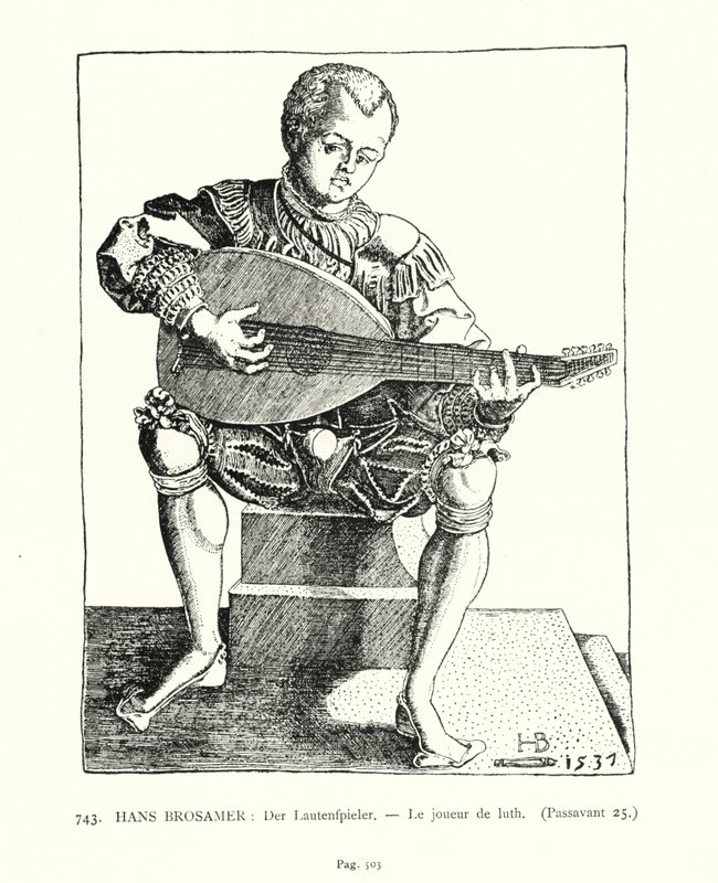 O tocador de alaúde (gravura) de Hans Brosamer