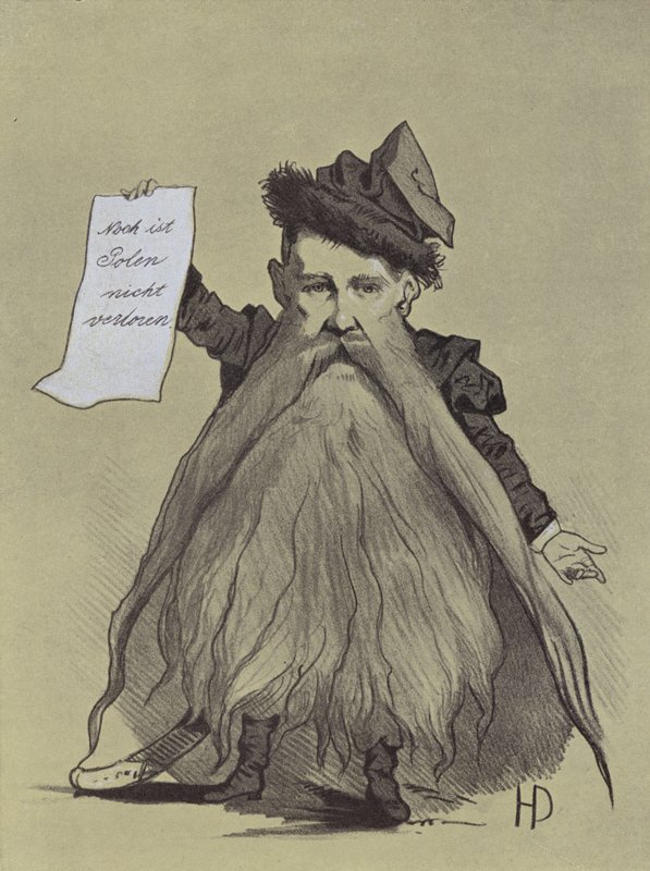 Caricatura do patriota polonês Franciszek Smolka de Hans Canon