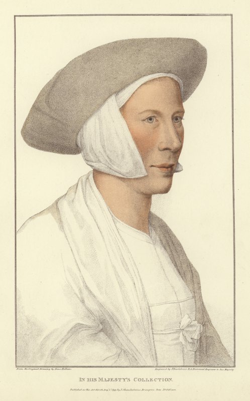 Mulher anônima (aquatinta) de Hans Holbein der Jüngere