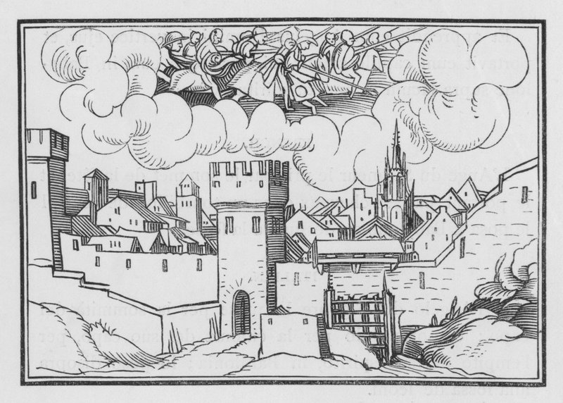 Sinais e símbolos vistos em Jerusalém, 2 Macabeus V, 2 de Hans Holbein der Jüngere
