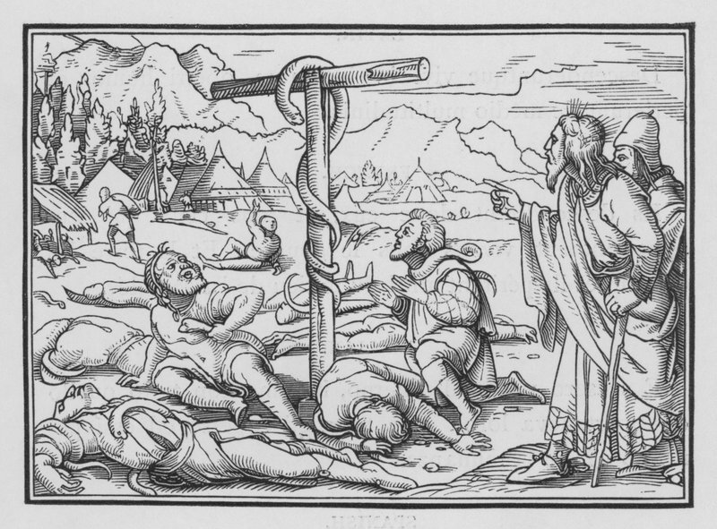 A serpente de bronze, números XXI, 9 de Hans Holbein der Jüngere