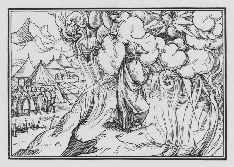 A Temerosa Presença de Deus sobre o Monte, Êxodo XIX, 18 de Hans Holbein der Jüngere