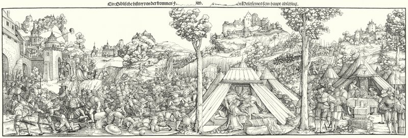 Landsknechts lutando uma batalha no início do século 16 (gravura) de Hans Leonard (after) Schaufelein