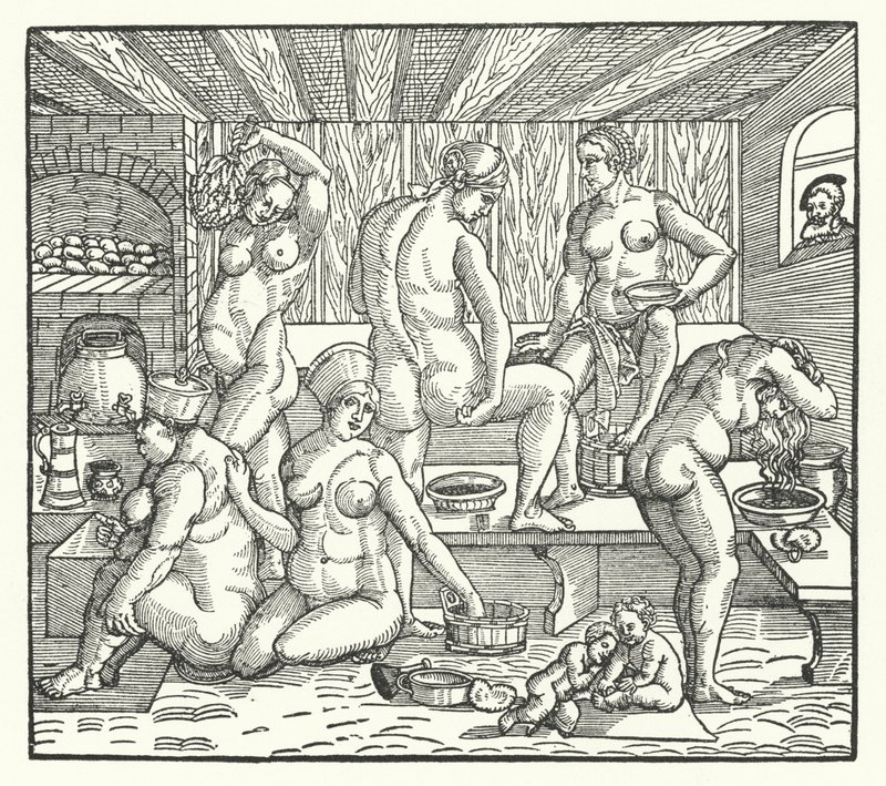 Mulheres tomando banho de Hans Sebald Beham