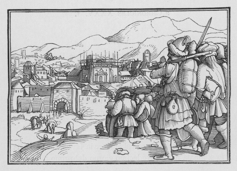 Ciro restaura os vasos do templo, Esdras I, 6 de Hans after Holbein the Younger
