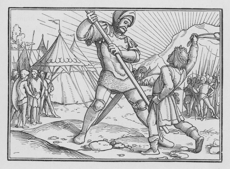 David Killeth Golias, 1 Samuel XVII, 49 de Hans after Holbein the Younger