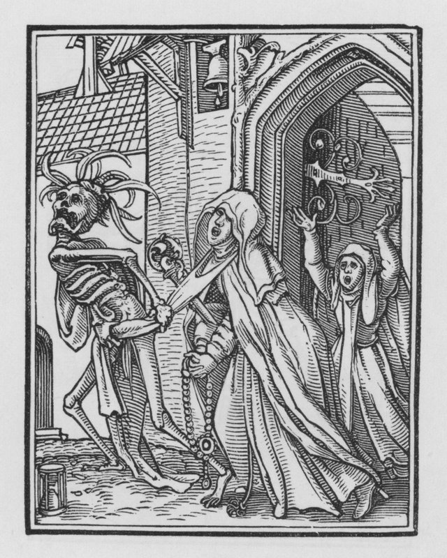 Dança da Morte de Holbein: A Abadessa de Hans after Holbein the Younger