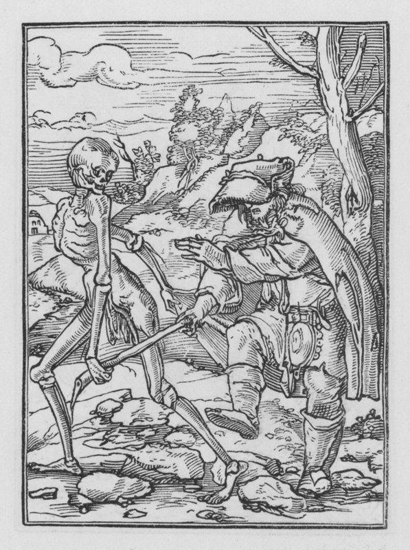 A Dança da Morte de Holbein: O Homem Cego de Hans after Holbein the Younger