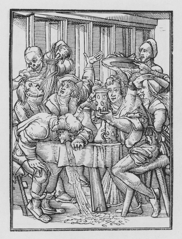 Dança da Morte de Holbein: Os Bêbados de Hans after Holbein the Younger