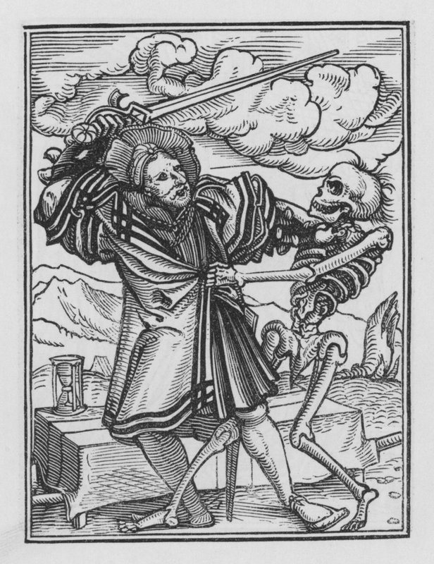 Dança da Morte de Holbein: O Cavalheiro de Hans after Holbein the Younger