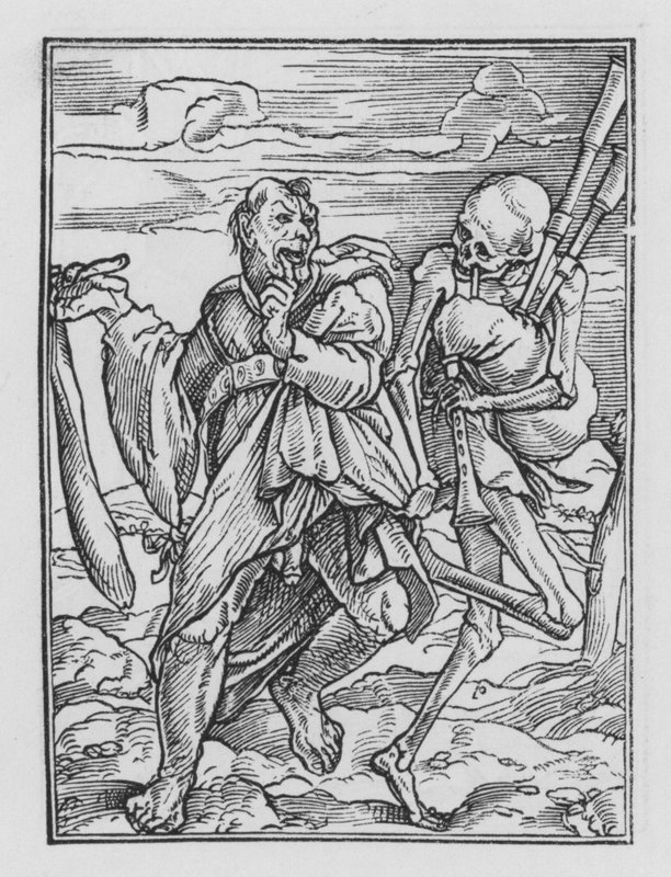 Dança da Morte de Holbein: O Louco Idiota de Hans after Holbein the Younger