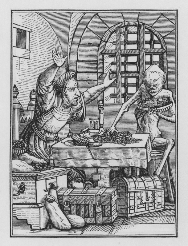 A Dança da Morte de Holbein: The Miser de Hans after Holbein the Younger