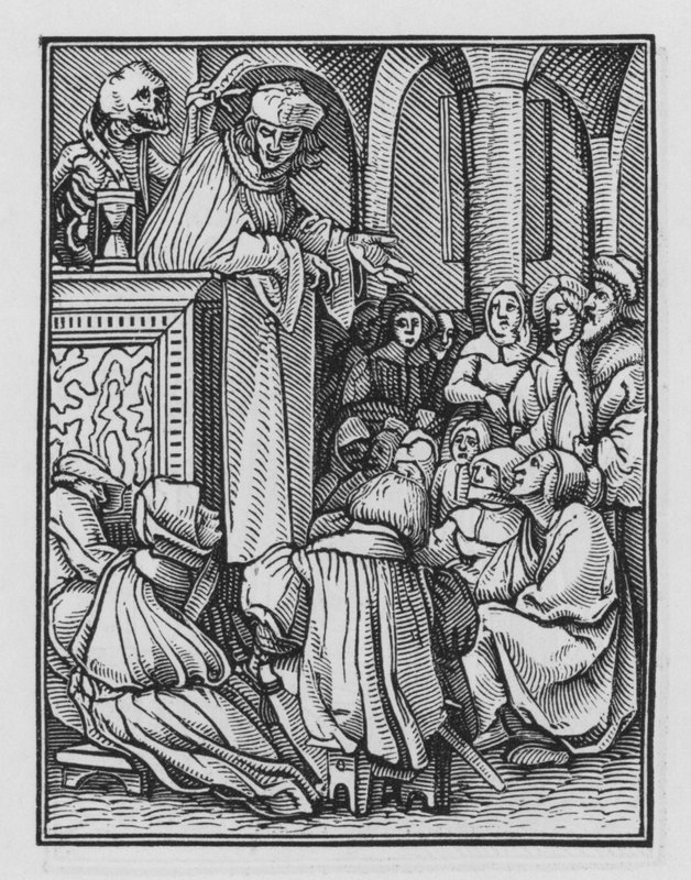 A Dança da Morte de Holbein: O Pregador de Hans after Holbein the Younger