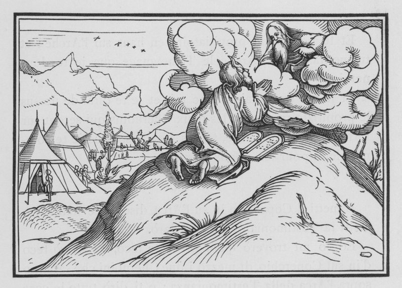 Moisés sobe novamente ao monte, Êxodo XXXIV, 1 de Hans after Holbein the Younger