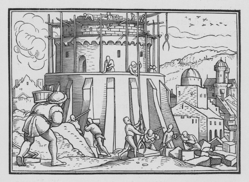 A Torre de Babel, Gênesis XI, 4 de Hans after Holbein the Younger
