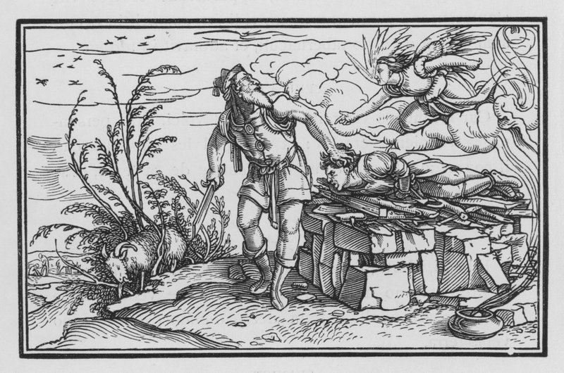O Julgamento da Fé de Abraão, Gênesis XXII, 10 de Hans after Holbein the Younger