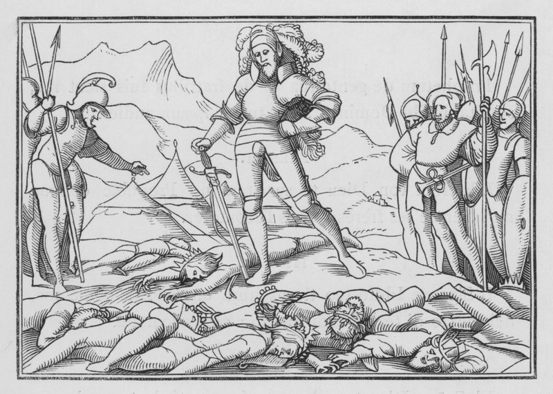 Trinta e um reis feridos por Josué, Josué XII, 7 de Hans after Holbein the Younger