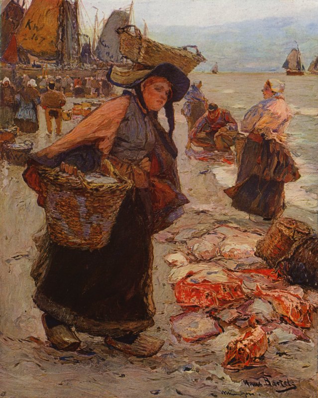 Mercado de Peixe Holandês (lito colorido) de Hans von Bartels