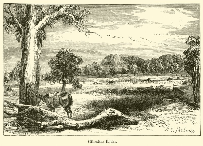 Rochas de Gibraltar (gravura) de Harden Sidney (after) Melville