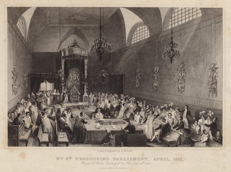 Rei Guilherme IV prorroga o parlamento em abril de 1831 de Harden Sidney Melville