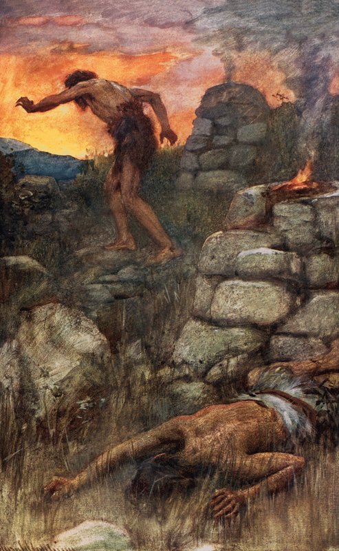 Caim é Abel de Harold Copping