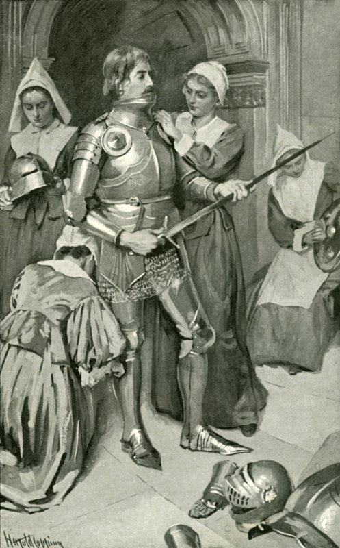 Cristão vestido de armadura de Harold Copping