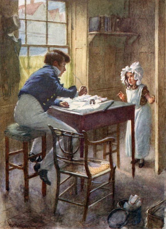 Dick Swiveller conhece a Marchioness (cor litho) de Harold Copping