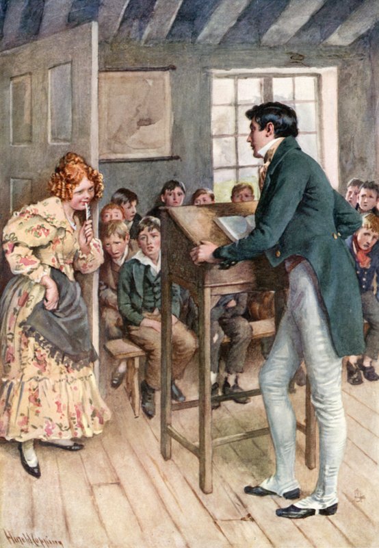 Fanny Squeers e Nicholas Nickleby (cor litho) de Harold Copping
