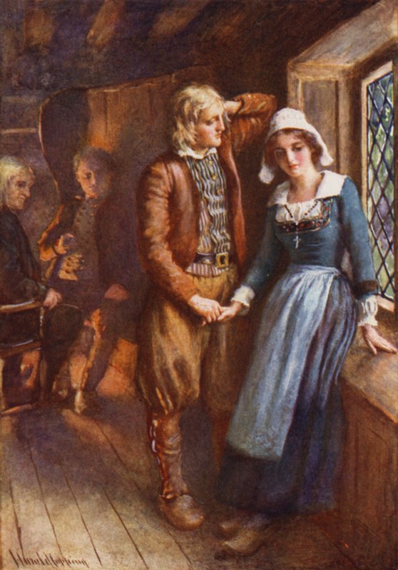 Gabriel e Evangelina (cor litho) de Harold Copping