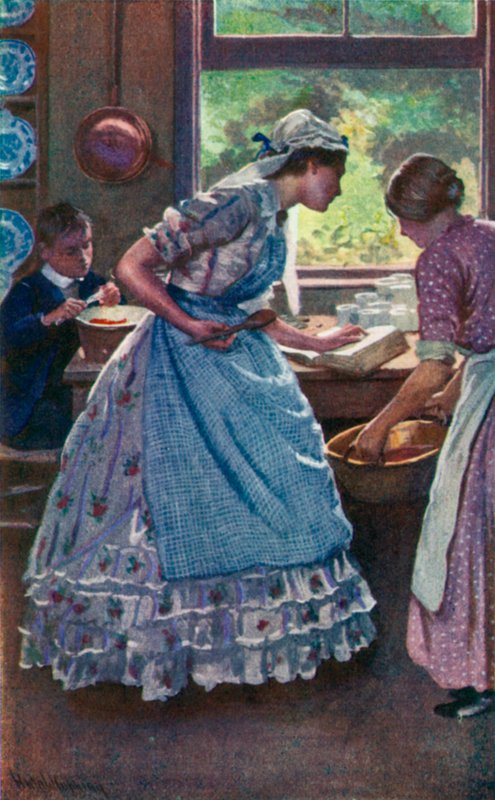 Ilustração para boas esposas por Louisa M Alcott de Harold Copping