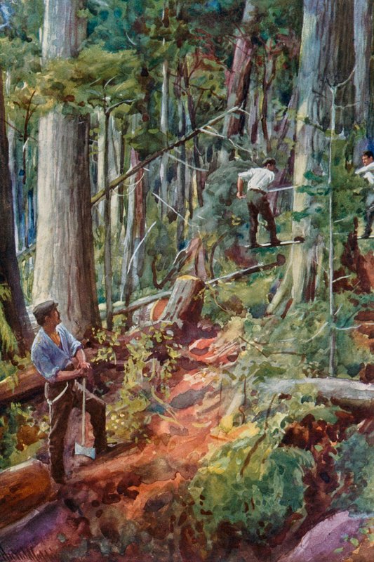 Pescaria na Colômbia Britânica de Harold Copping